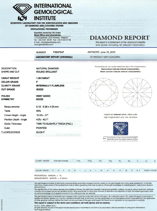 Foto 9 - Diamant 1,0ct Brillant IGI Lupenrein Top Wesselton Plus, D6087