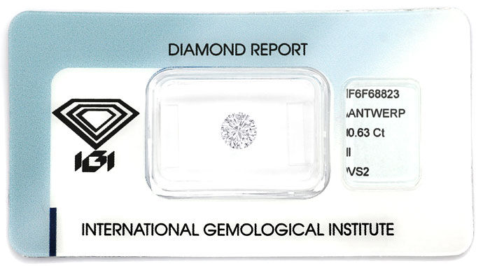 Foto 1 - Diamant 0,63ct Brillant mit Zertifikat von IGI in I VS2, D6689