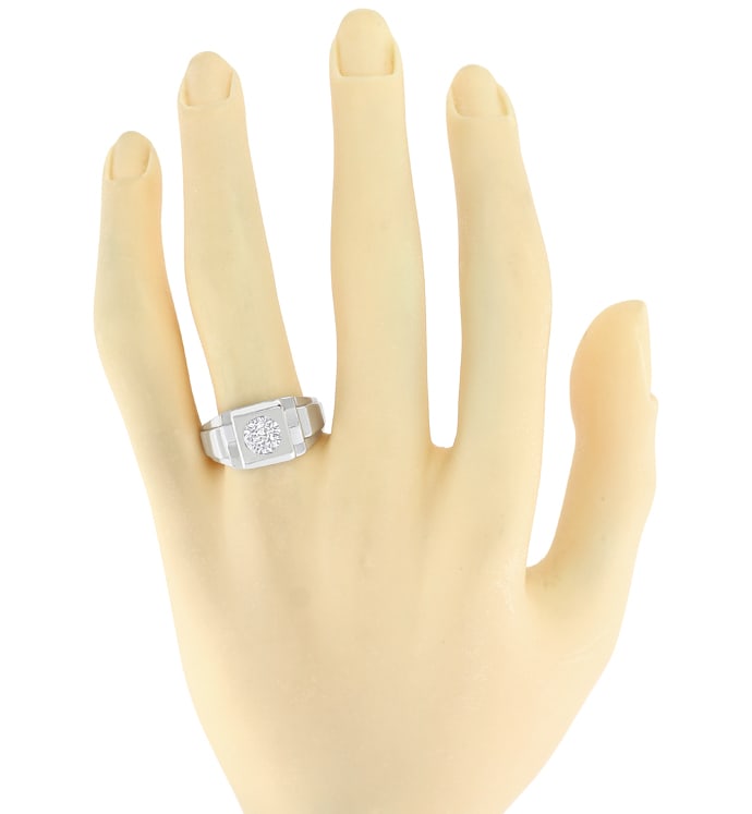 Foto 4 - Einkaräter Diamant im Art Deco Weißgold-Ring, S2806